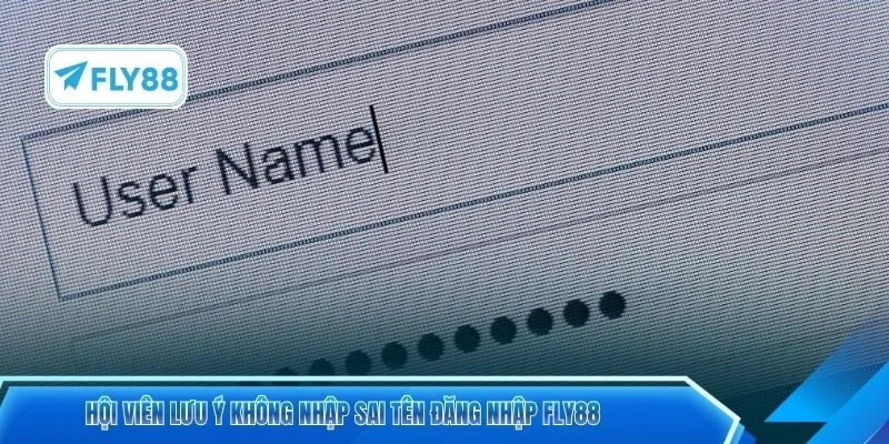 Hội viên lưu ý không nhập sai tên đăng nhập FLY88 
